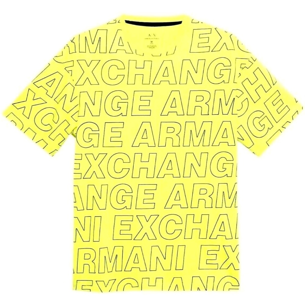 A|X ALL OVER Block Printed LOGO Crew T Shirt
